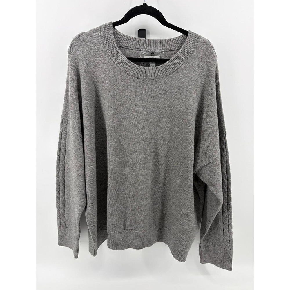 Cupio Gray Sweater Dolman Sleeves Wave Knit Design, Women's Size 3X, Pre-Owned,